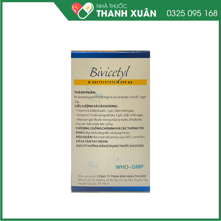 Bivicetyl thuốc điều trị viêm phế quản